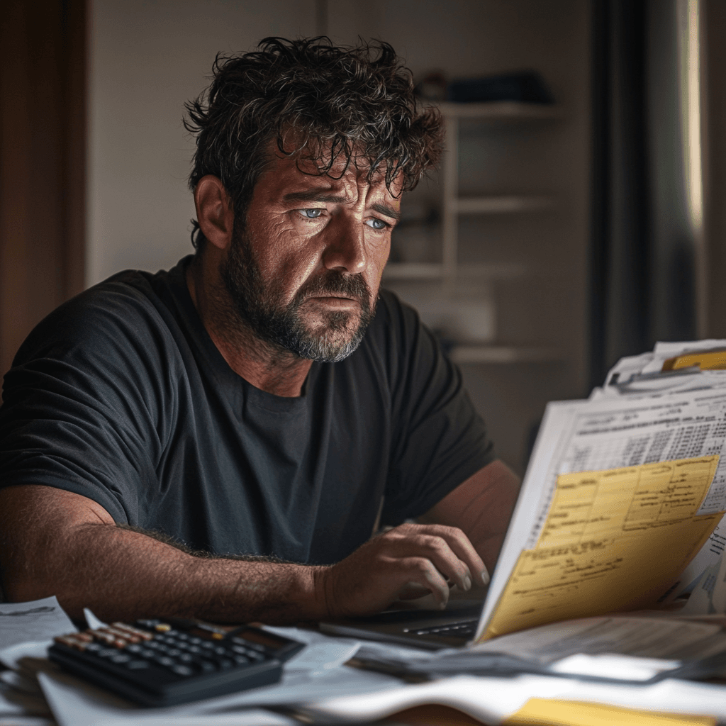 Autónomo frustrado con Excel en el ordenador el viernes por la tarde
